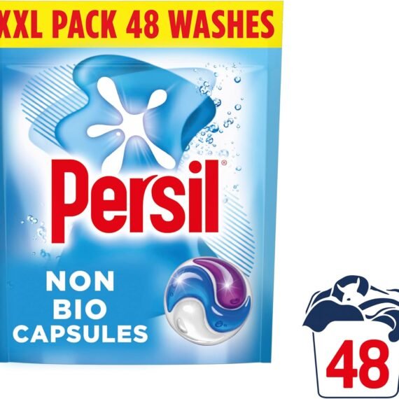 Persil Non Bio 3 in 1 Washing Capsules laundry capsules gentle next to sensitive skin for outstanding stain removal in quick & cold washes 48 washes